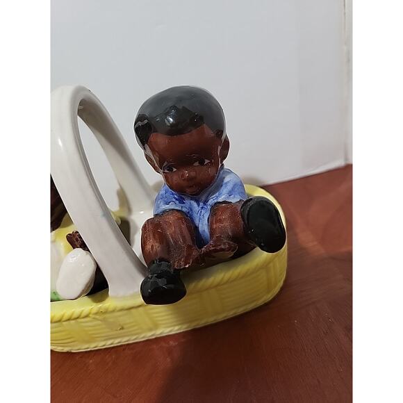 Vintage 1950's Americana Salt & Pepper Girl + Boy in Basket Betsons Japan - Picture 3 of 15